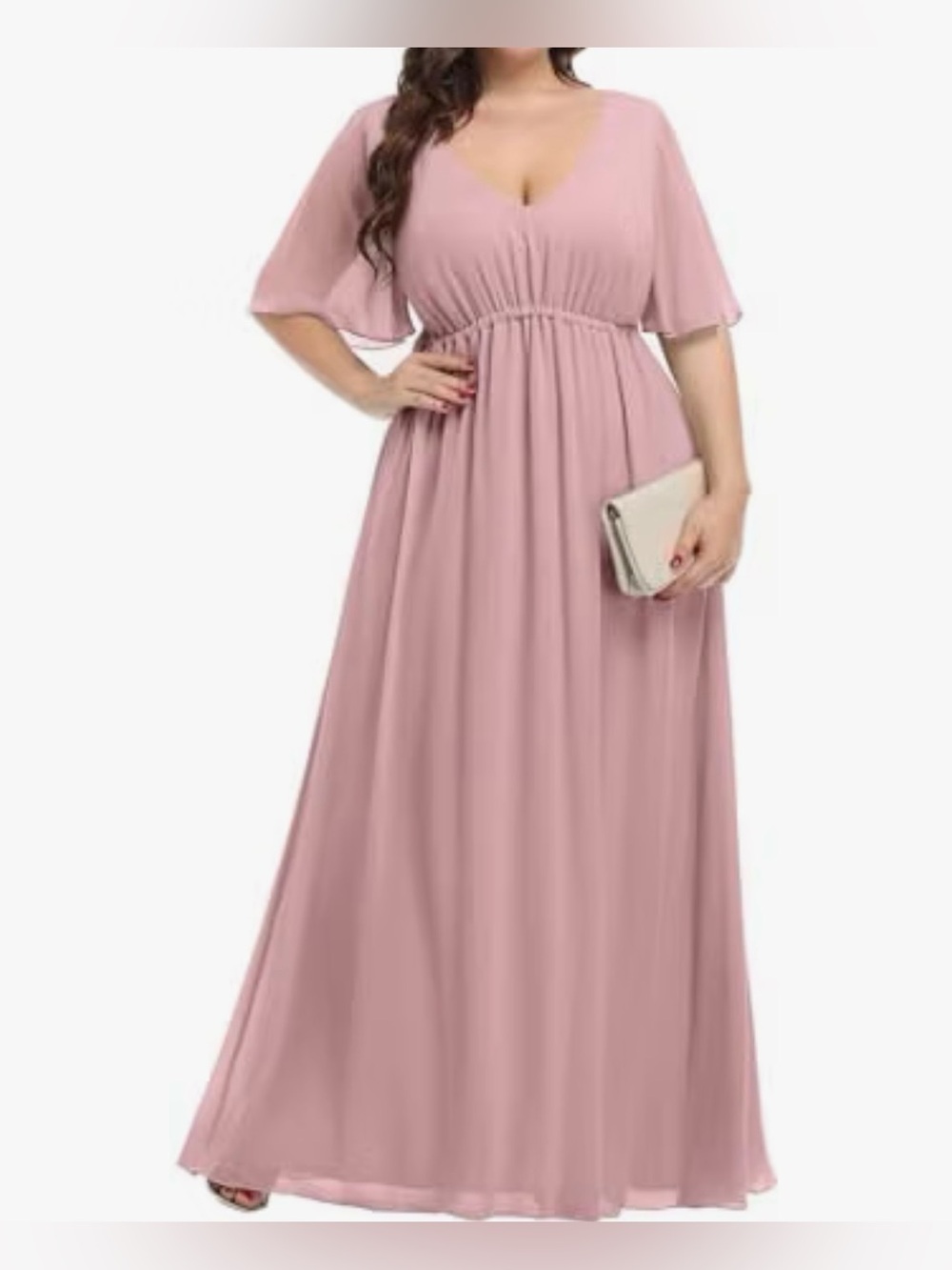 NWT Pinup Fashion Plus Size Empire Waist Chiffon Wedding Evening Dress Sz 22W
